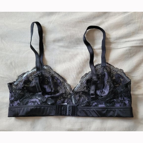 NWOT Wacoal Lace Affair Bralette in Black & Granite (34A/B) - Picture 4 of 6